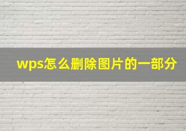 wps怎么删除图片的一部分