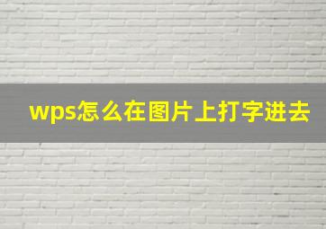 wps怎么在图片上打字进去