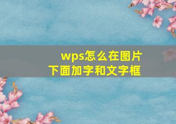 wps怎么在图片下面加字和文字框