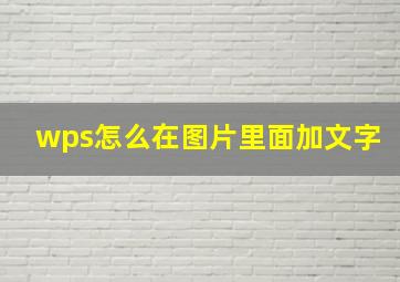 wps怎么在图片里面加文字