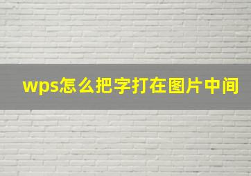 wps怎么把字打在图片中间