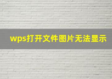 wps打开文件图片无法显示