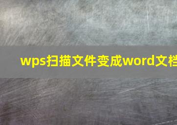 wps扫描文件变成word文档