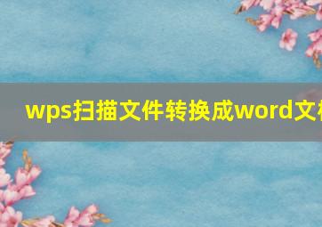 wps扫描文件转换成word文档