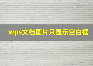 wps文档图片只显示空白框