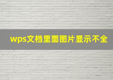 wps文档里面图片显示不全