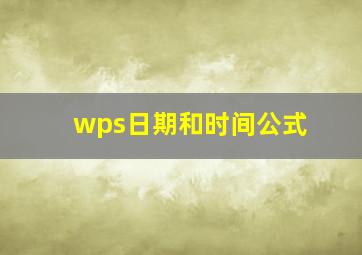 wps日期和时间公式