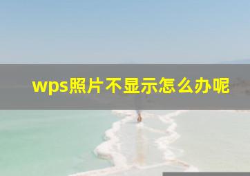 wps照片不显示怎么办呢