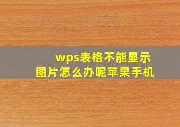 wps表格不能显示图片怎么办呢苹果手机