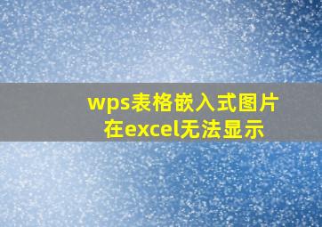 wps表格嵌入式图片在excel无法显示