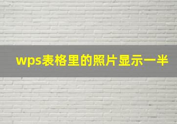 wps表格里的照片显示一半