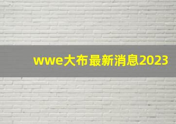 wwe大布最新消息2023