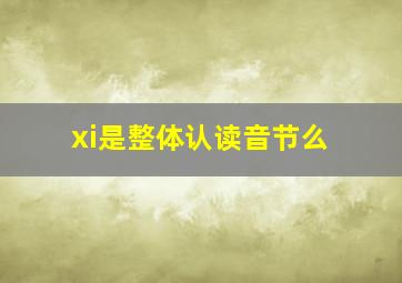 xi是整体认读音节么