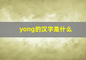 yong的汉字是什么