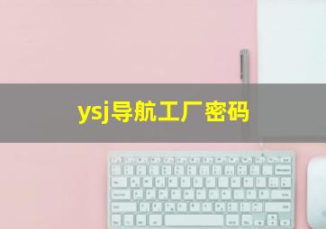 ysj导航工厂密码