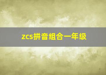 zcs拼音组合一年级