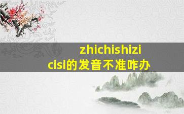 zhichishizicisi的发音不准咋办