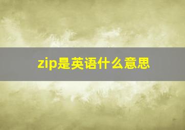 zip是英语什么意思