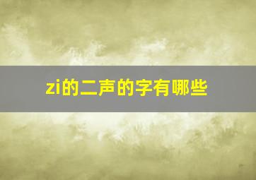 zi的二声的字有哪些