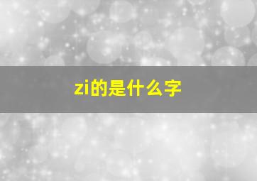 zi的是什么字