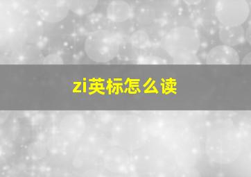 zi英标怎么读