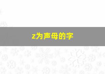 z为声母的字