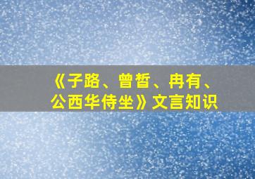 《子路、曾皙、冉有、公西华侍坐》文言知识