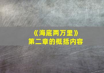 《海底两万里》第二章的概括内容