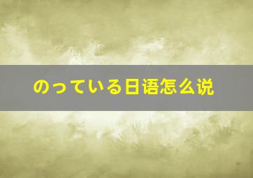 のっている日语怎么说