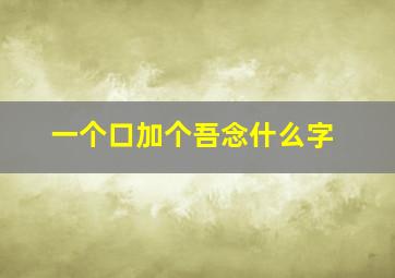 一个口加个吾念什么字