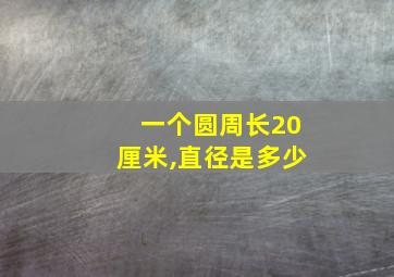 一个圆周长20厘米,直径是多少