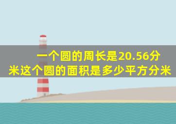 一个圆的周长是20.56分米这个圆的面积是多少平方分米