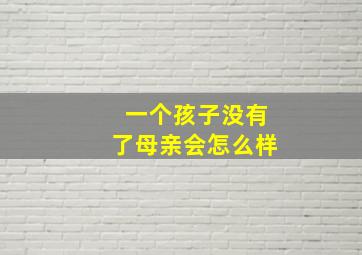 一个孩子没有了母亲会怎么样