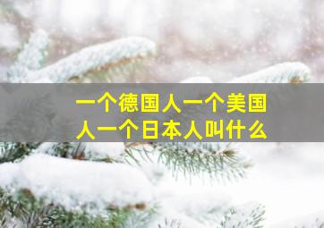 一个德国人一个美国人一个日本人叫什么