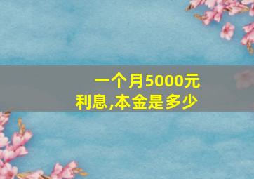 一个月5000元利息,本金是多少