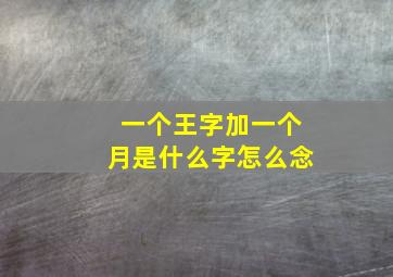 一个王字加一个月是什么字怎么念