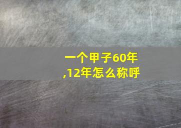 一个甲子60年,12年怎么称呼