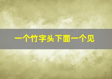 一个竹字头下面一个见