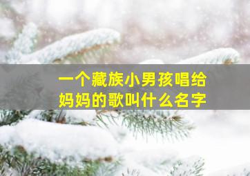 一个藏族小男孩唱给妈妈的歌叫什么名字