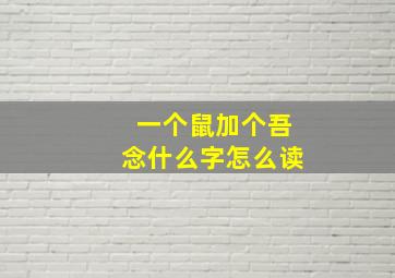 一个鼠加个吾念什么字怎么读