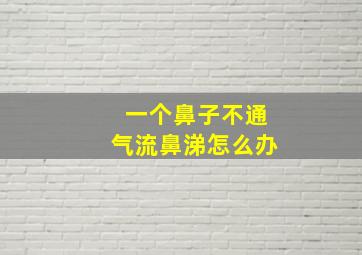 一个鼻子不通气流鼻涕怎么办