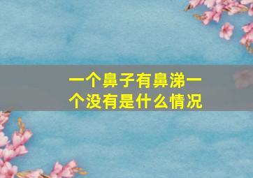 一个鼻子有鼻涕一个没有是什么情况