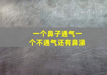 一个鼻子通气一个不通气还有鼻涕