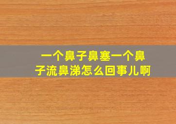 一个鼻子鼻塞一个鼻子流鼻涕怎么回事儿啊