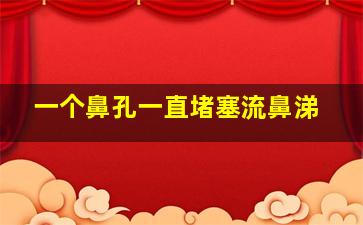 一个鼻孔一直堵塞流鼻涕