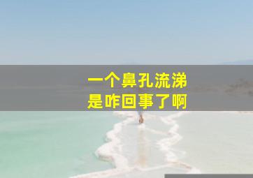 一个鼻孔流涕是咋回事了啊