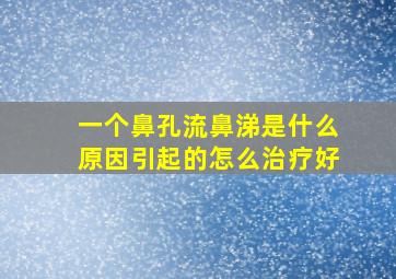 一个鼻孔流鼻涕是什么原因引起的怎么治疗好