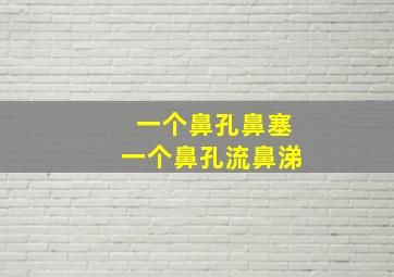 一个鼻孔鼻塞一个鼻孔流鼻涕