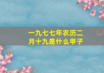 一九七七年农历二月十九是什么甲子