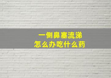 一侧鼻塞流涕怎么办吃什么药